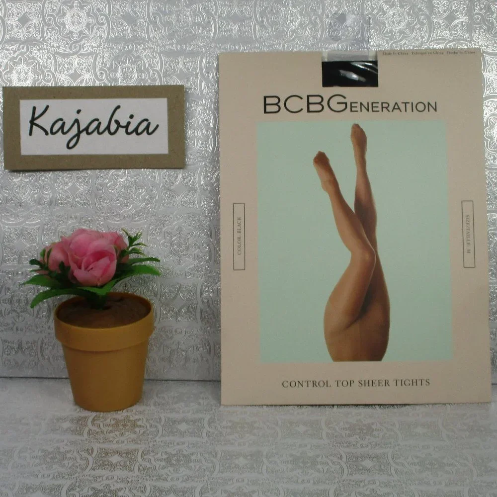 BCBGeneration Black Control top Sheer Tights NIB Size Medium
